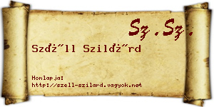 Széll Szilárd névjegykártya