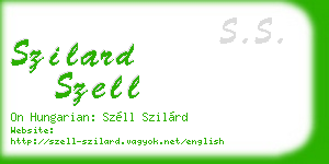 szilard szell business card