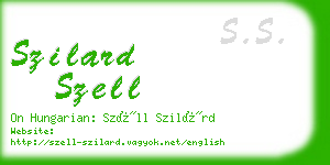 szilard szell business card